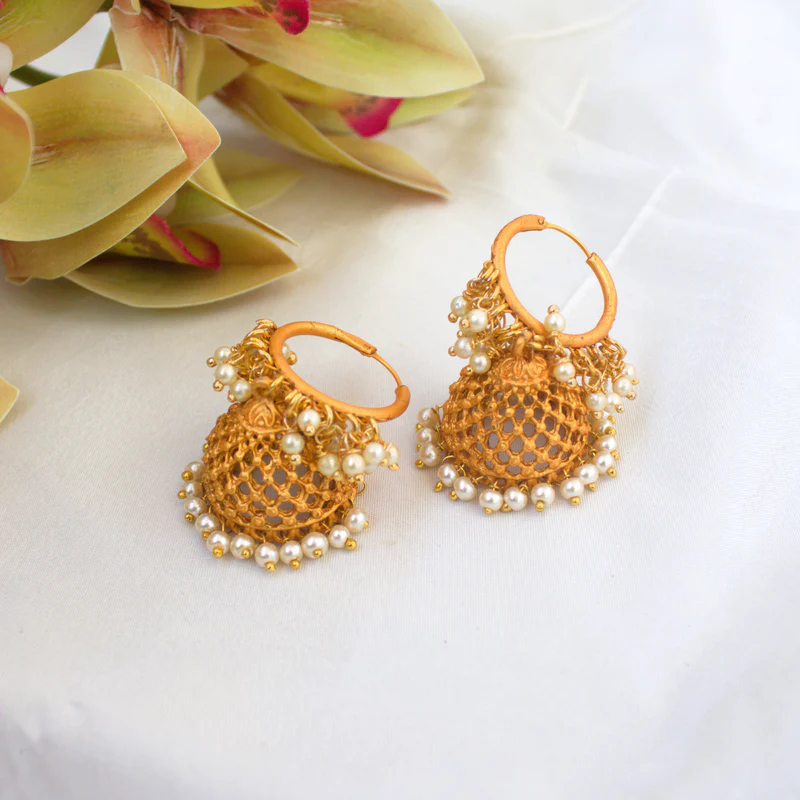 Budget Friendly Matte Finish Hoop Jhumkas